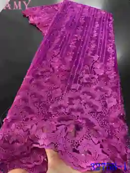 

African Tulle Lace Fabrics With Stones Newest Embroidery French Beads Net Lace High Quality Wedding AMY3275B