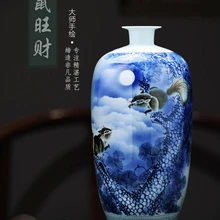 Цзиндэчжэнь керамика ремесло поставки лучший антиквариат ваза украшения традиционное ремесло синий и белый китайский стиль дома 6 моделей