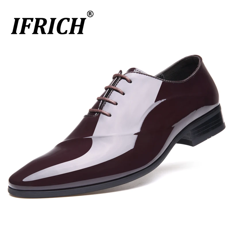 

New Men Non Slip Elegant Shoes Mens Lace Up Pointed Toe Shoes Gentleman Red Balck Dress Shoes Formal Oxford Sneakers for Male