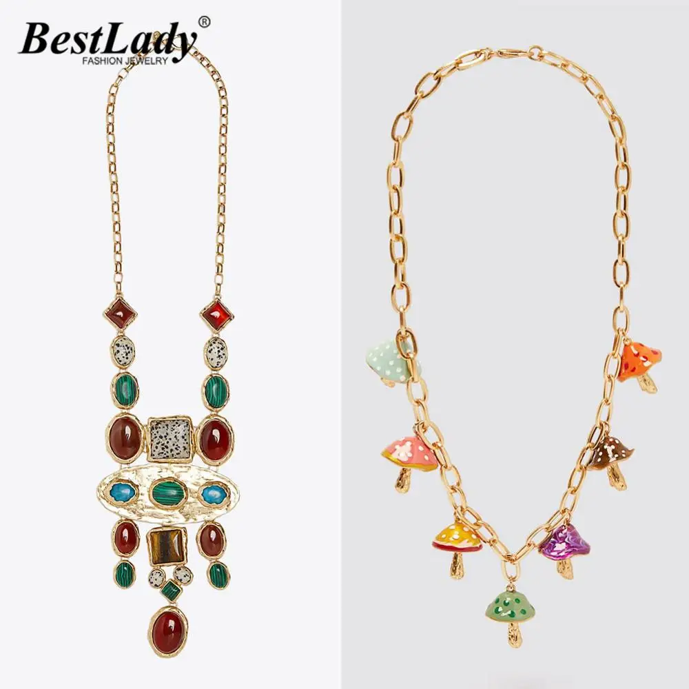 Женское винтажное ожерелье Best lady ZA многослойное из натурального камня модный