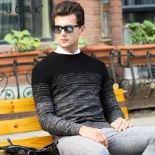 UCAK Brand Merino Wool Sweater Men Autumn Winter Thick Cashmere Pullover Men Fashion Gradient Color Men Sweater Pull Homme U3055 UCAK Brand Merino Wool Sweater Men Autumn Winter Thick Cashmere Pullover Men Fashion Gradient Color Men Sweater Pull Homme U3055