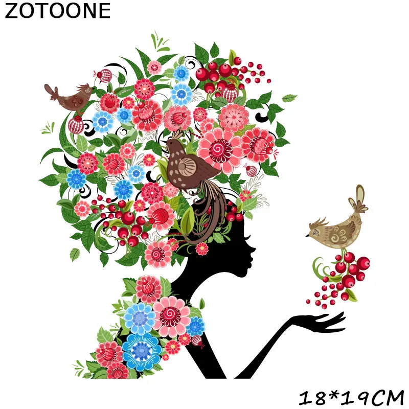 Flower Patch Iron-on Transfers for Clothing Thermoadhesive Patches Daisy Stickers Diy Flex Fusible Transfer Appliques Stripes