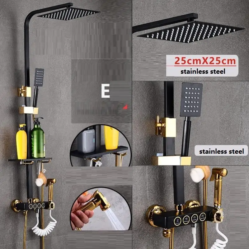 Regadera Prysznic Doccia Conjunto De Dusch система Черный Painel Ducha Douche Do Banheiro Chuveiro Eletrico Душевая система для ванной комнаты