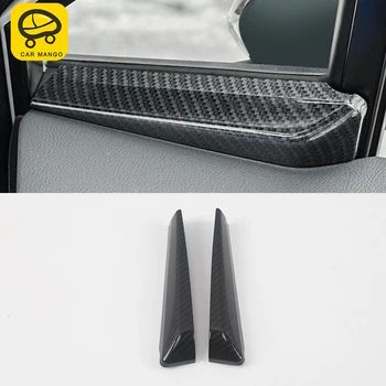 

CARMANGO for Toyota C-HR 2018 2019 2pcs Car Styling ABS Carbon Fiber Column Chrome Cover Trim Frame Sticker Interior Accessories