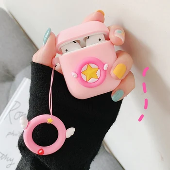 

1PCS Card Captor Sakura Silicone Bluetooth Wireless Earphone Case For AirPods Protective Cover for Apple Airpods Charging Box