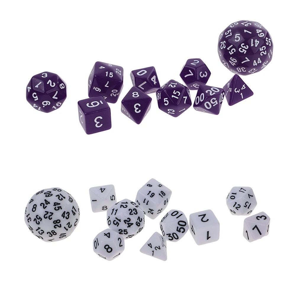 20 штук игральные кости набор D4 D6 D8 D10 D12 D20 D24 D30 D60 для Подземелья и Драконы