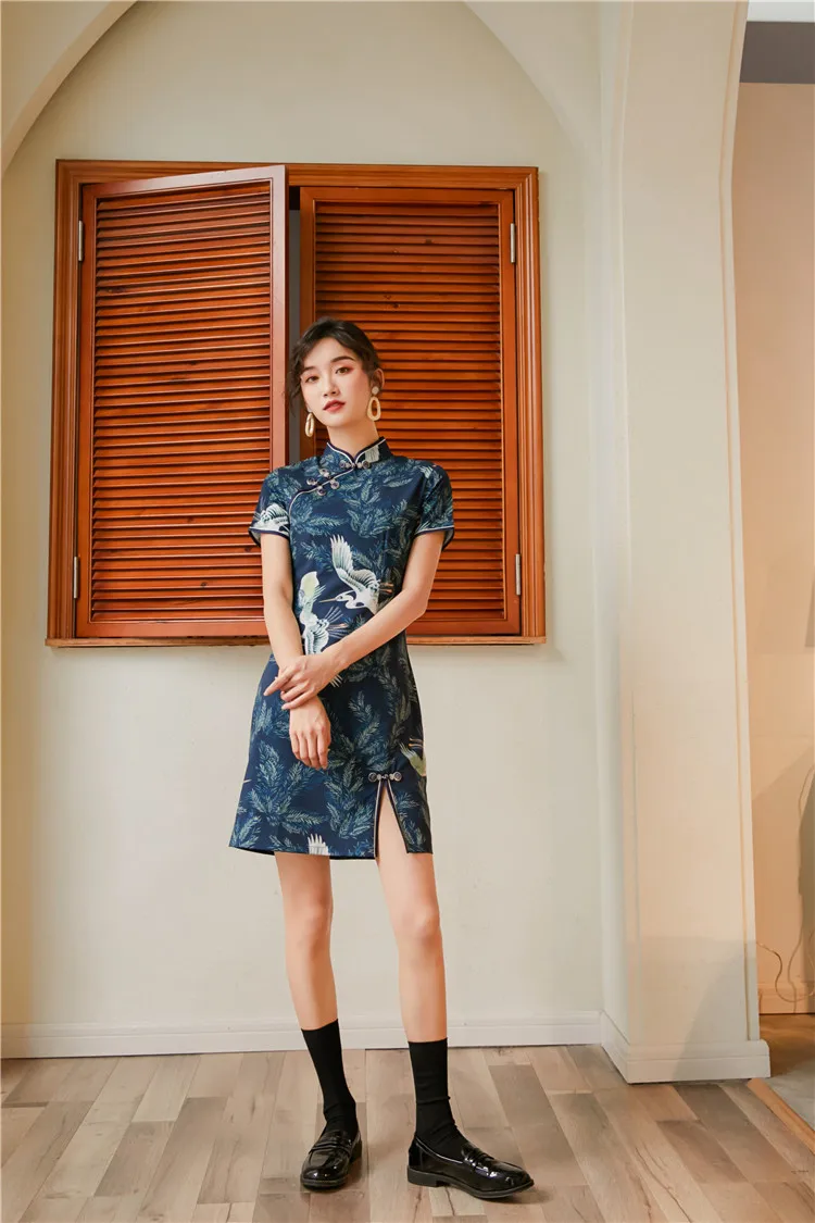 Лучшее платье Ципао для фотосессии на каждый день Летний стиль ретро nian qing kuan флаг для девочек