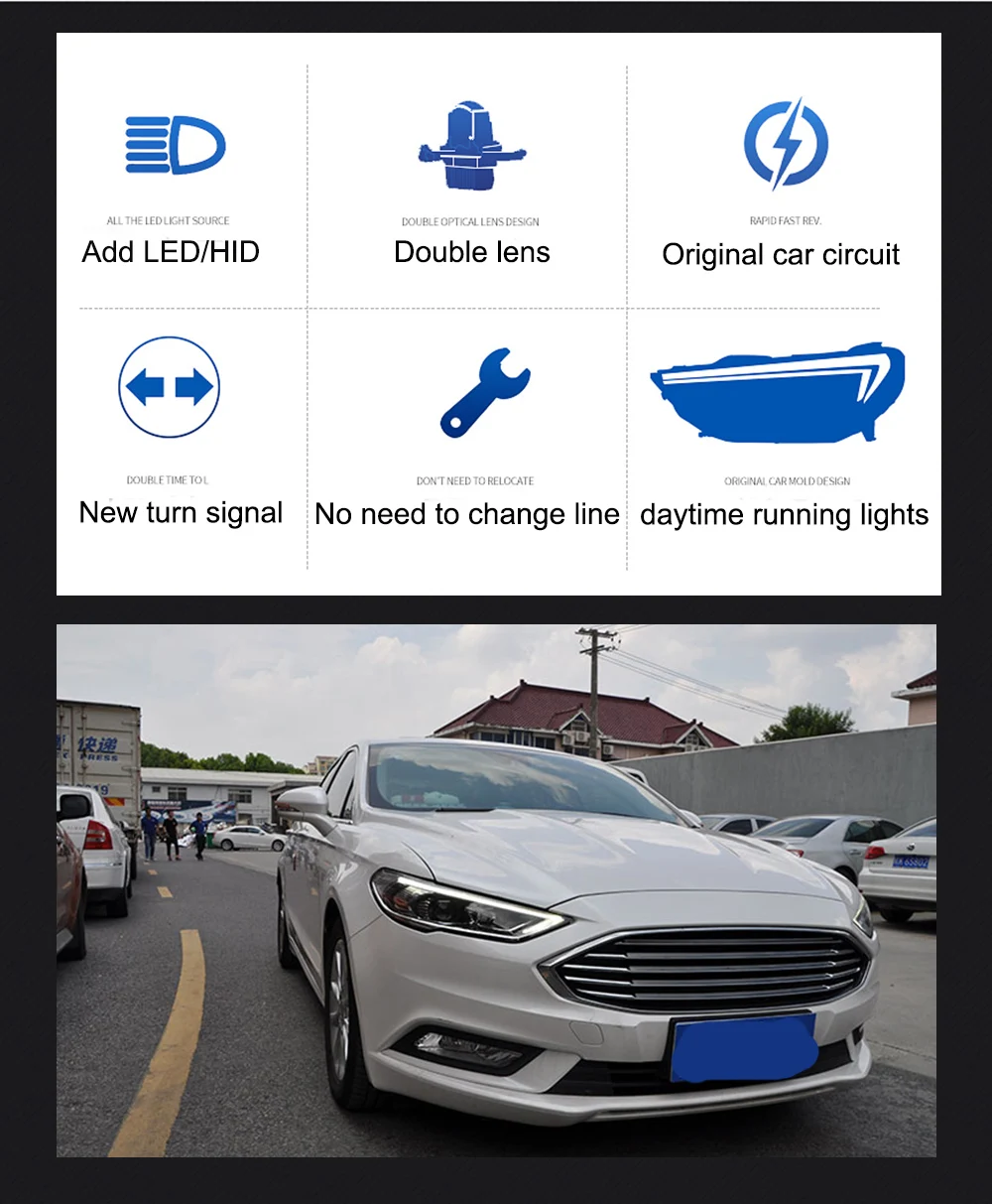 Пара для Ford Mondeo светодиодный фары- Mondeo HID фары биксеноновые фары противотуманные дневные ходовые огни динамический поворот
