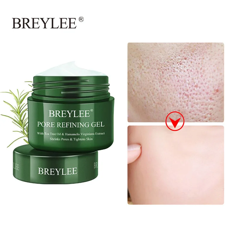 

BREYLEE Shrink Pore Gel Tea Tree Oil Moisturizing Smoothing Tighten Skin Face Cream Oil Control Anti Wrinkle Cleaning Pores Skin