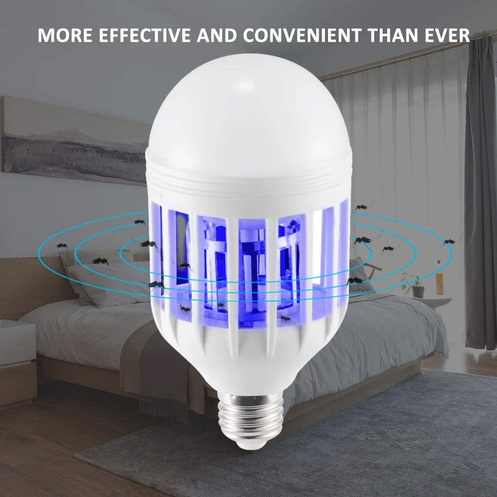 AC 220V 110V Электронный москитный убийца лампа E27 15W светодиодный светильник лампы