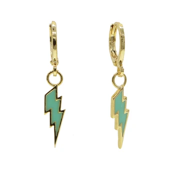 

bright Neon enamel jewelry wholesale cute lovely bolt lightning charm dangle drop earring fashion girl jewelry
