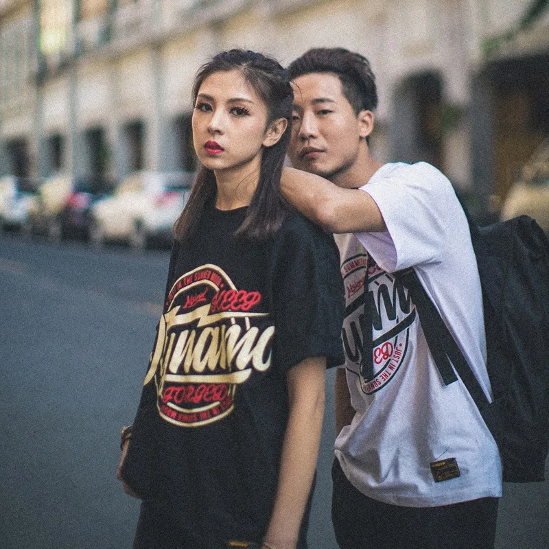 Couple's Wear 2019 New Half-sleeve Men's and Women's Original Relaxed Summer Suit Short-sleeved T-shirt