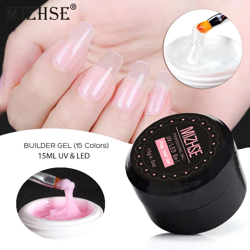 MIZHSE Poly Nails Gel Builder Nail Kit French Nail Art Camouflage Color