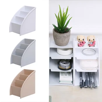 

1pc Trapezoid Desktop Organizer Plastic Storage Box Desktop Jewelry Boxes Pen Holder Remote Control Container Organizer