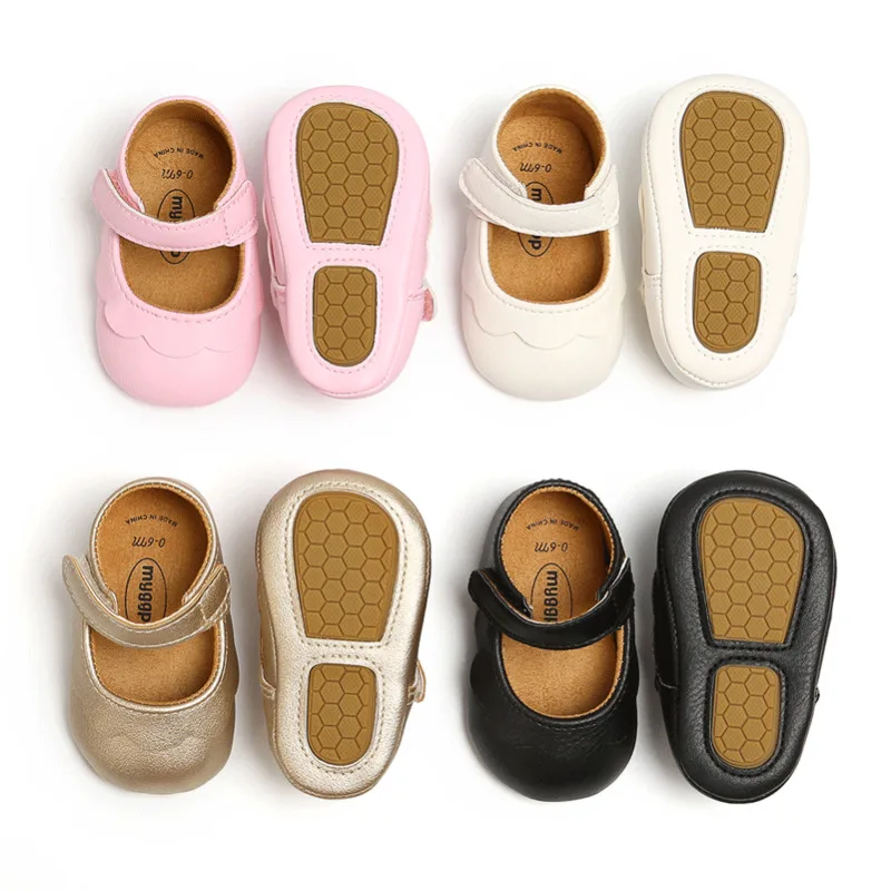 Cute Spring Toddler Girls Boys Crib Shoes Solid Flats Baby Princess Bow-knot Casual shoes Size 11-13