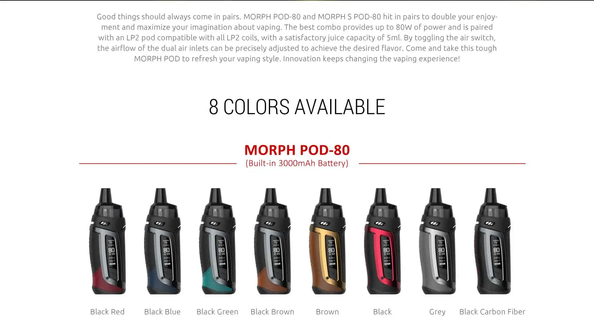 Tanie Oryginalny SMOK Morph Pod 80 Vape Mod 80W z 3000mAh baterii … sklep internetowy