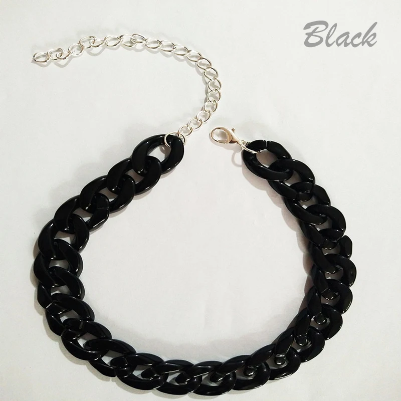 Boho Long Chains Necklaces For Women Colorful Plastic Chain Choker Necklaces Pendants Women Jewelry Gift цепочка чокер