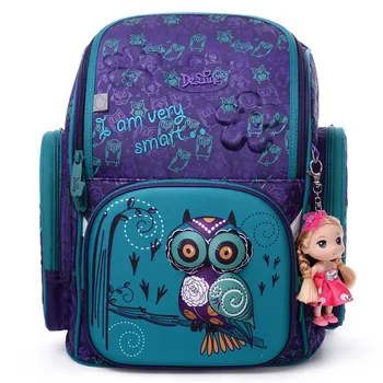 

Delune 3D Owl School Bags 6-108 Kids Girls Boys Drive Car Print Backpack for Children Orthopedic Mochila Infantil Schoolbag