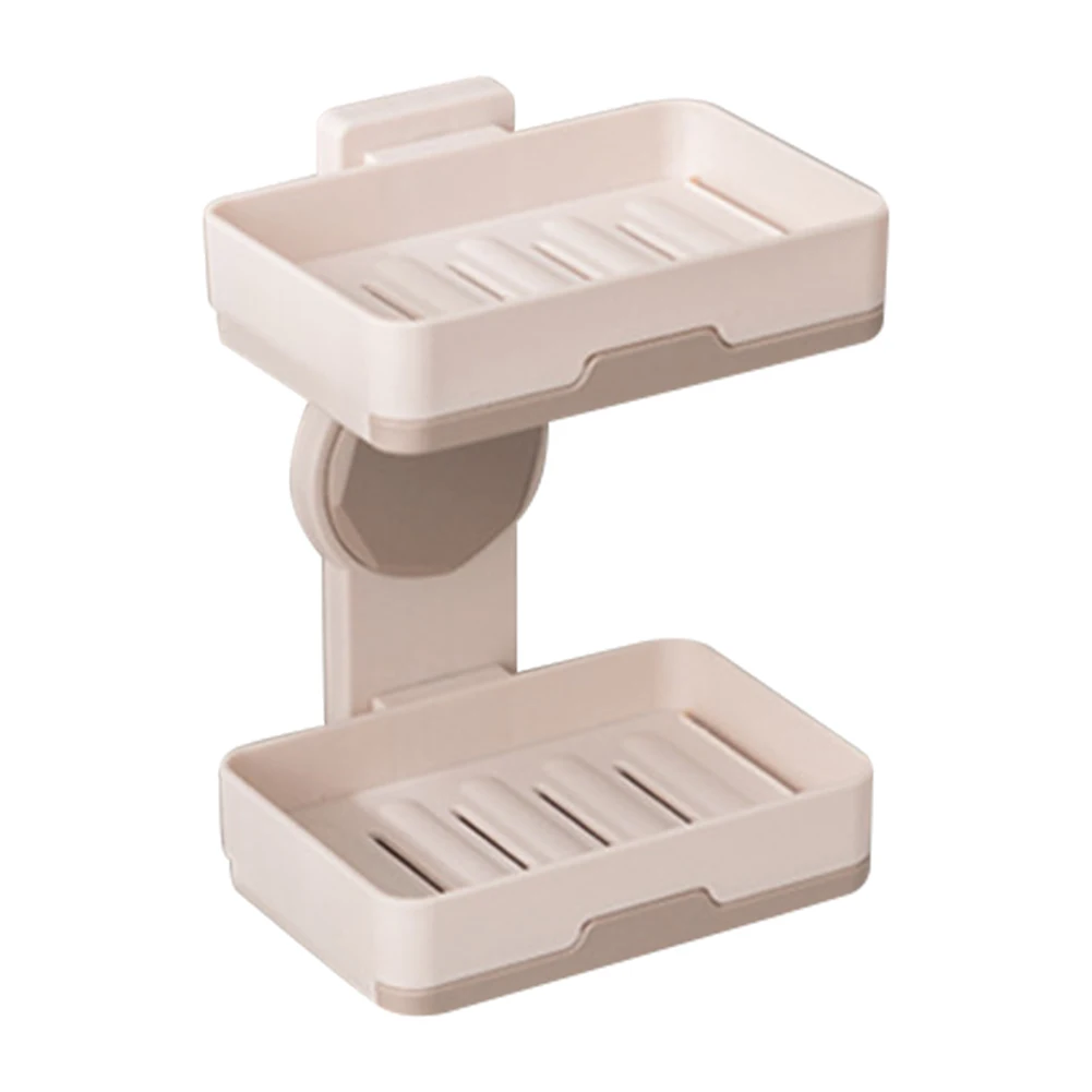 pink Double Newly Double Layer Draining Soap Holder Box Strong Sucker Soap Dish for Bathroom Kitchen XSD88 - Цвет: pink Double