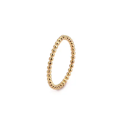 Rose Gold Ball Beaded Rings Women Gilr Width 2mm Small Korean Engagement Party Best Friend Gift Collier | Украшения и аксессуары