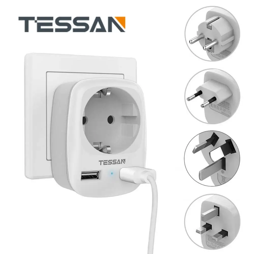 Мини адаптер для путешествий с европейской розеткой и 2 USB портами 5 В/2 4 А|Адаптеры