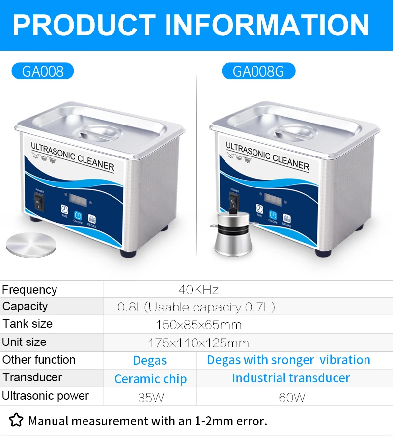 Granbo 0.8L Ultrasonic Cleaner 60W Degassing Jewelry Eyeglasses Watches Chains Coins Tattoo Denture Tools Manicure Cleaning Granbo 0.8L Ultrasonic Cleaner 60W Degassing Jewelry Eyeglasses Watches Chains Coins Tattoo Denture Tools Manicure Cleaning