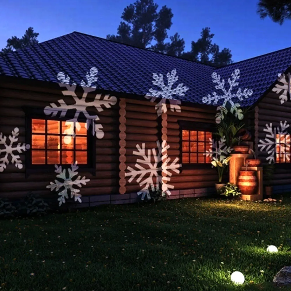 Landscape Lamp LED Moving Christmas Xmas Projector Lights Portable Plastic Indoor Outdoor Lawn Lamp Garden Party Birthday