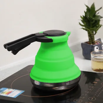 

3 Colors Portable Folding Silicone Water Kettle 1.5L Water Pot Outdoor Camping Travelling Hiking Kitchen Tools Tea Coffee Kettle