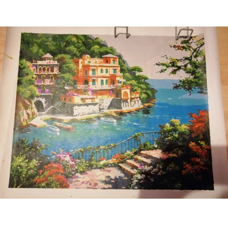 GATYZTORY Paint By Numbers for Adults Children DIY Hand-Painted Oil Painting Town Landscape Picture Home Decoration