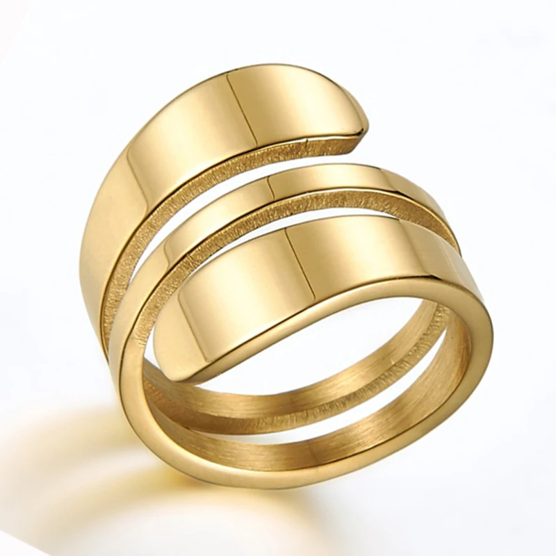 Fashion Women Rings Stainless Steel 2 Colors for Ring 3 Row Anillos Mujer Bague Wedding Jewelry | Украшения и аксессуары
