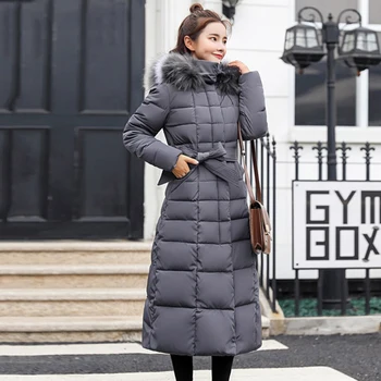 

Wipalo Women'S X-Long Removable Faux Fur Hooded Parka Ladies Winter Warm Thickened Coat Parka Puffer Jacket 2019 Outerwear Parka