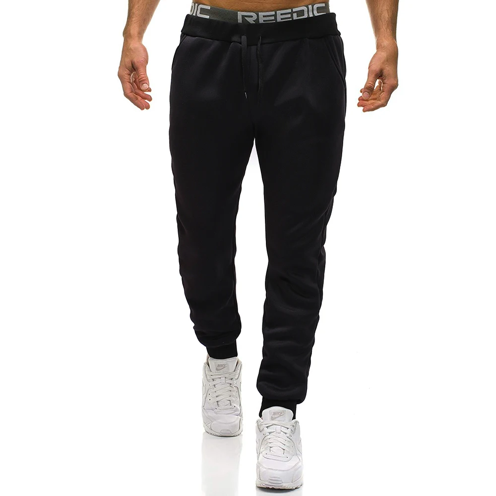 Black Joggers Мужские джоггеры, брендовые флисовые брюки, повседневные спортивные штаны для бега, серые повседневные штаны с эластичной резинкой на талии, одноцветные хлопковые спортивные штаны для фитнеса и тренировок - Цвет: Black Joggers