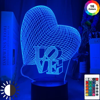 

Love Heart 3d Night Lamp Hologram Illusion Color Changing Nightlight for Home Decoration Unique Gift for Her Baby Night Light