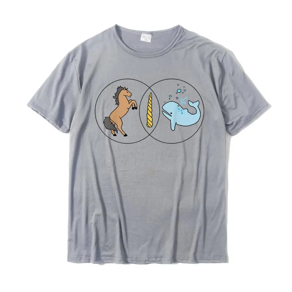 Male Hot Sale cosie Tops & Tees Crewneck Mother Day 100% Cotton T Shirts Printed Short Sleeve Fitness Tight T Shirt Venn Diagram Unicorn Narwhal Same Difference Graphic T-Shirt__30735 grey