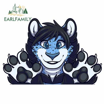

EARLFAMILY 13cm x 8.7cm for Weasyl Furry Car Stickers Waterproof Scratch-proof Window Trunk Decal Decoration for VAN SUV