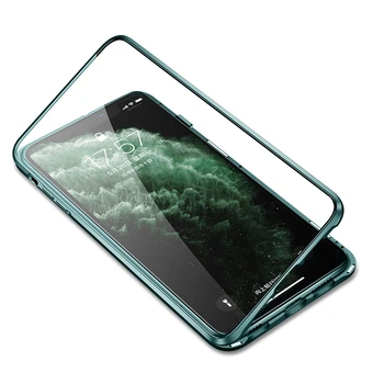 

Case For iPhone 11 Pro 360 Full Body Protection Magnet Phone Magnetic Front Back Tempered Glass Cover For iPhone 11 Pro Max