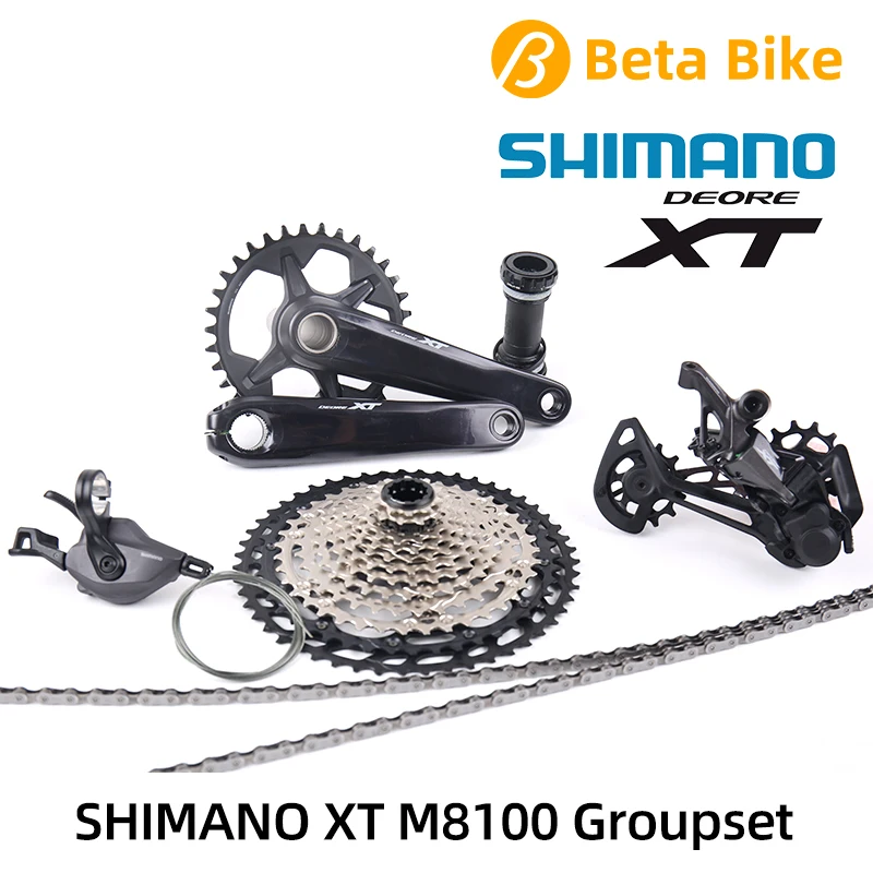 

Shimano XT M8100 12-Speed Groupset Kits Trigger Rear Derailleur SGS Cassette Freewheel Micro Spline Crankset 30/32/34T 170/175MM