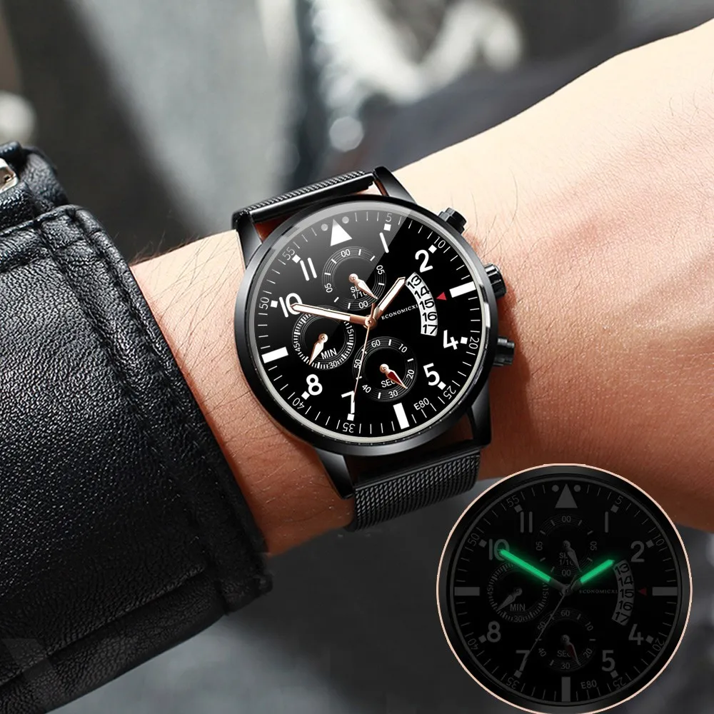 

Mens Watches Luxury Quartz Busine Watch Casual Slim Mesh Steel Sport WristWatch