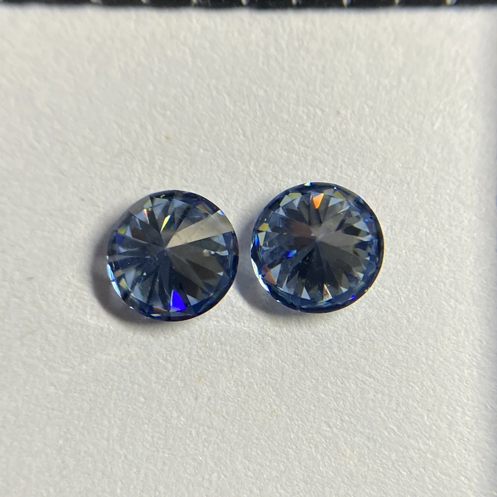 Meisidian Lab Created Excellent 1Karat 6.5mm Brilliant Cut Sapphire Blue Moissanite Diamond Price Per Carat