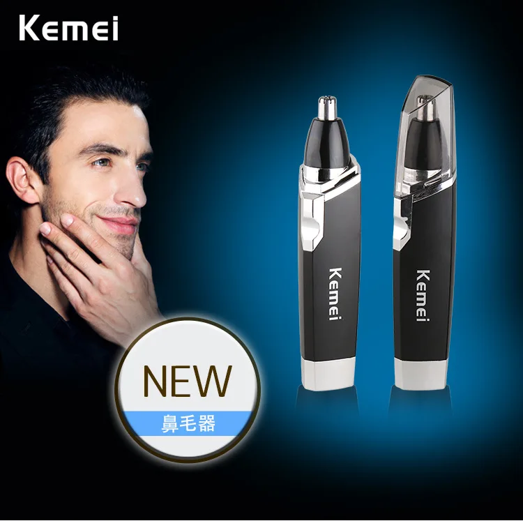 Kemei Электрический триммер для волос в носу, безопасная бритва для ухода за лицом для мужчин, триммер для ушей в носу, Машинка для удаления волос с питанием от аккумулятора