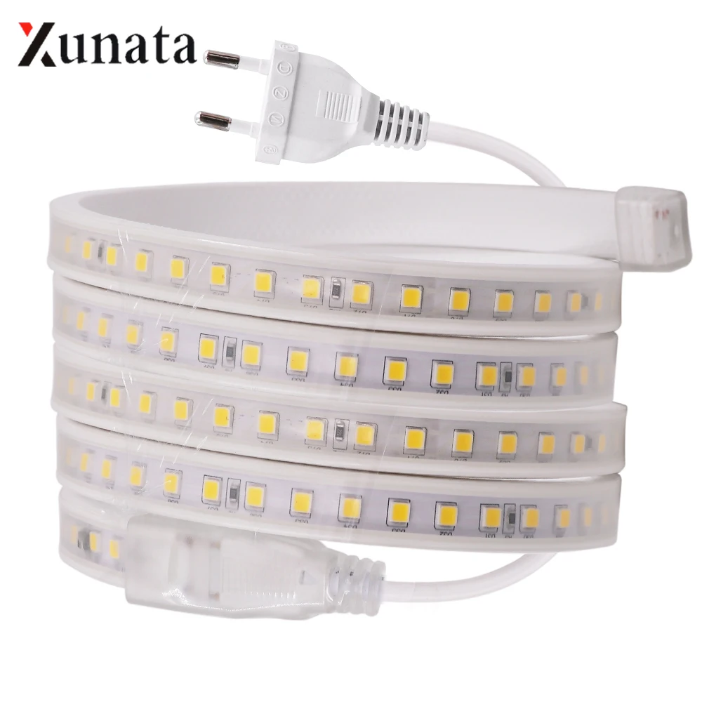 #Best AC220V LED Strip Light with IC Stable Constant Current SMD4040 100LEDs M Waterproof LED Tape with EU Plug Flexible LED Ribbon