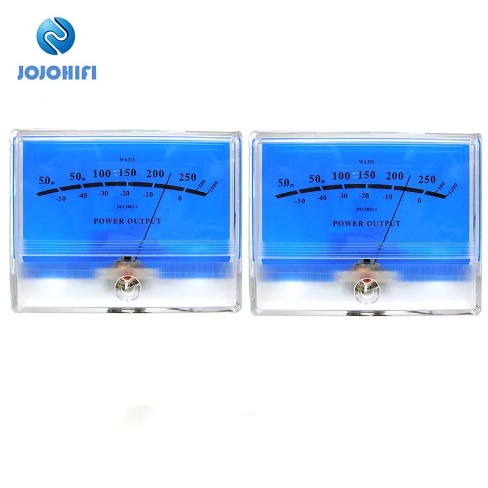 One Pair 2pcs Classic McIntosh Water Lake Blue Figure VU Meter Head Table DB Table Audio Power Amplifier With Backlight