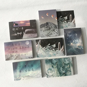 

100pcs/14lot Ins Style Rainbow Star Sunset Waves Leaf Memo Pads Minimalist Write Down Points Artsy Style Memo Pads