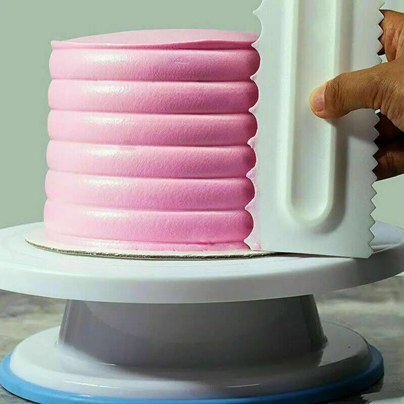  4 PCS Shapes Cake Decorating Comb Icing Smoother Cake Scraper Pastry Baking Tool