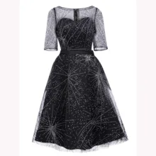 Dressv Элегантное коктейльное платье черное с овальным вырезом Половина рукава длиной до колена ТРАПЕЦИЕВИДНОЕ ПЛАТЬЕ леди возвращение домой Короткие коктейльные платья