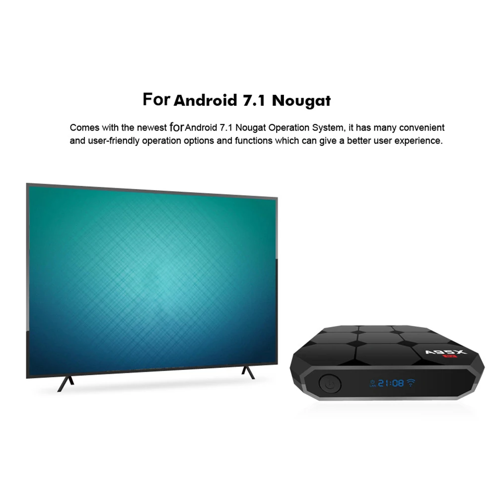 A95X R2 Smart tv Box для Android 7,1 четырехъядерный 2+ 16 гб 4K HD WiFi медиаплеер