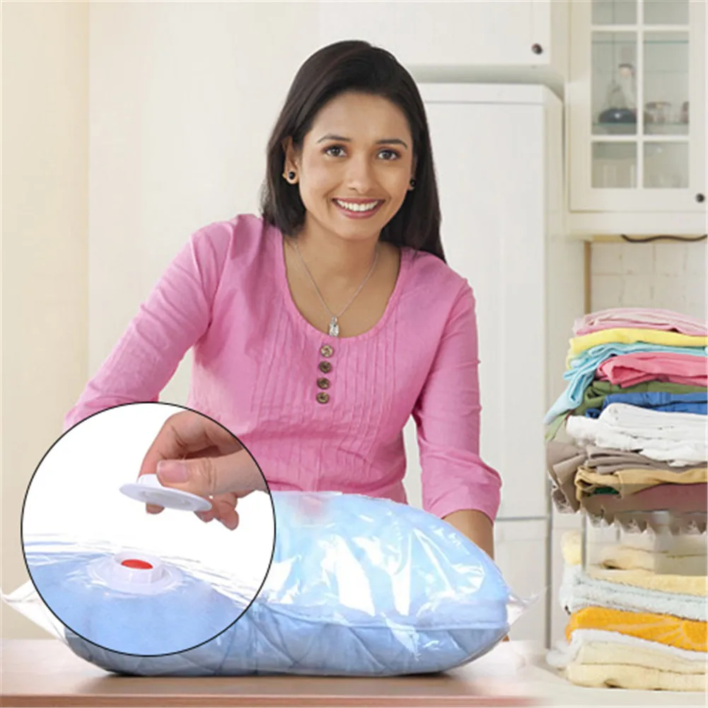 Vacuum Bag Storage Home Organizer Transparent Border Foldable Clothes Organizer Seal Compressed Travel Space Saver Bags Package