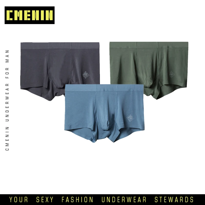 

3pcs Sexy Men Underwear Gay Boxer Man Underpants Brand Boxers Short Modal Solid Boxershorts Male Panties Breathable Cuecas AD308
