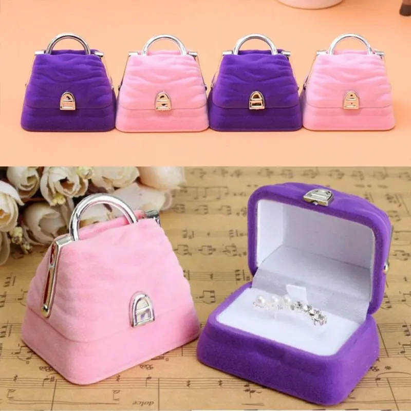 New Fashion Cute Handbag Shaped Jewelry Box Jewelry Storage Box Earrings Bracelet Storage Box Jewelry Bag