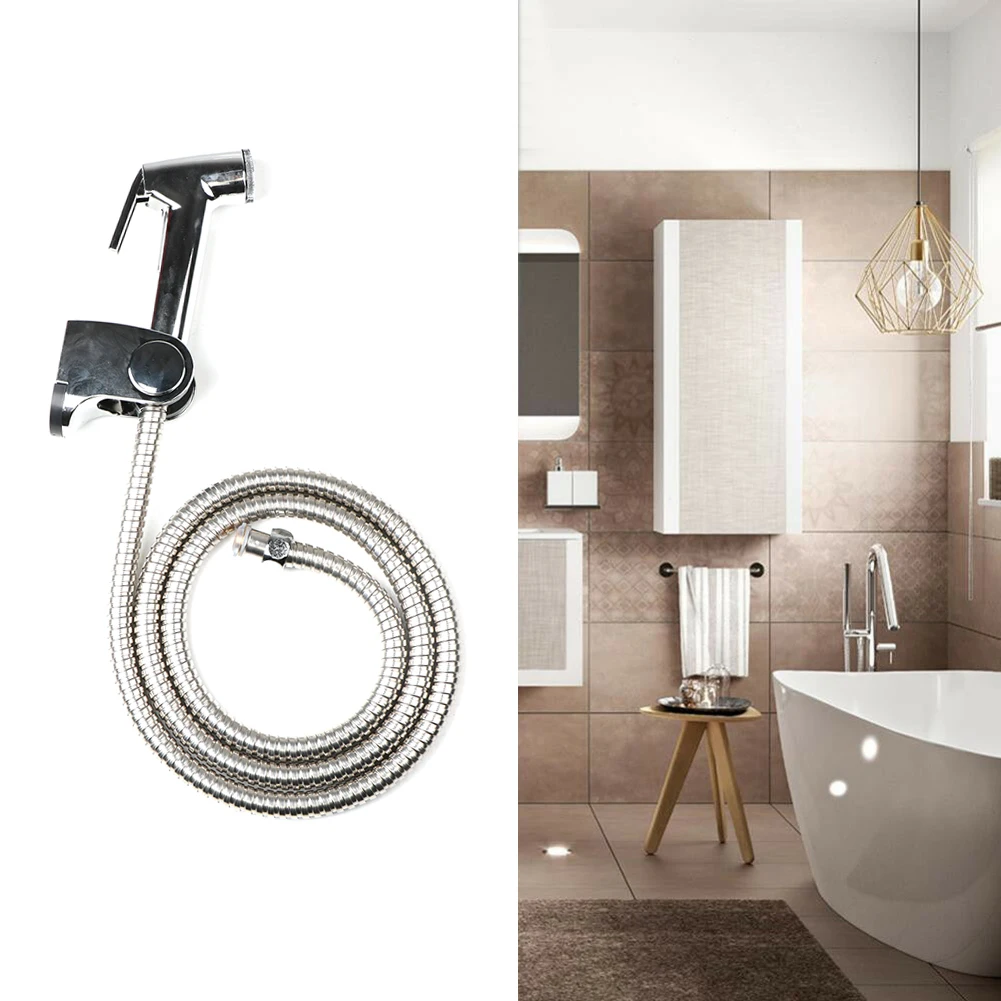 Stainless Steel Toilet Bidet Tap Set Handheld Shower Bathroom Sprayer